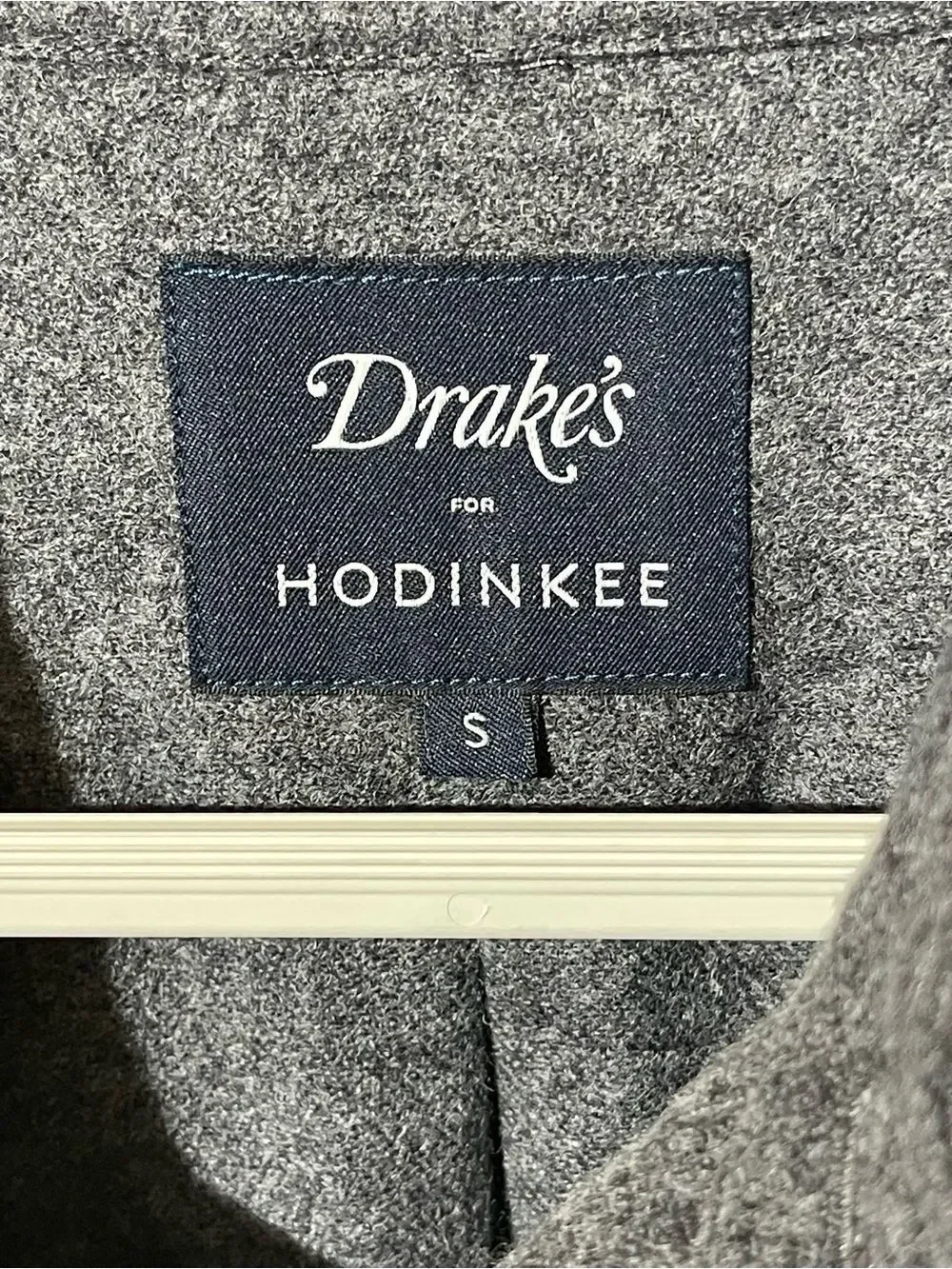 Drakes Charcoal Gray Button-Up Wool Shirt